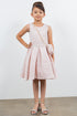 Girls Rhinestone Waist Shoulder Bag Foil Print Jacquard Dress 2-12